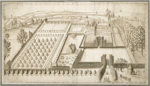 ラリングストーン城、1670年頃（ペンとインク、紙にウォッシュ）